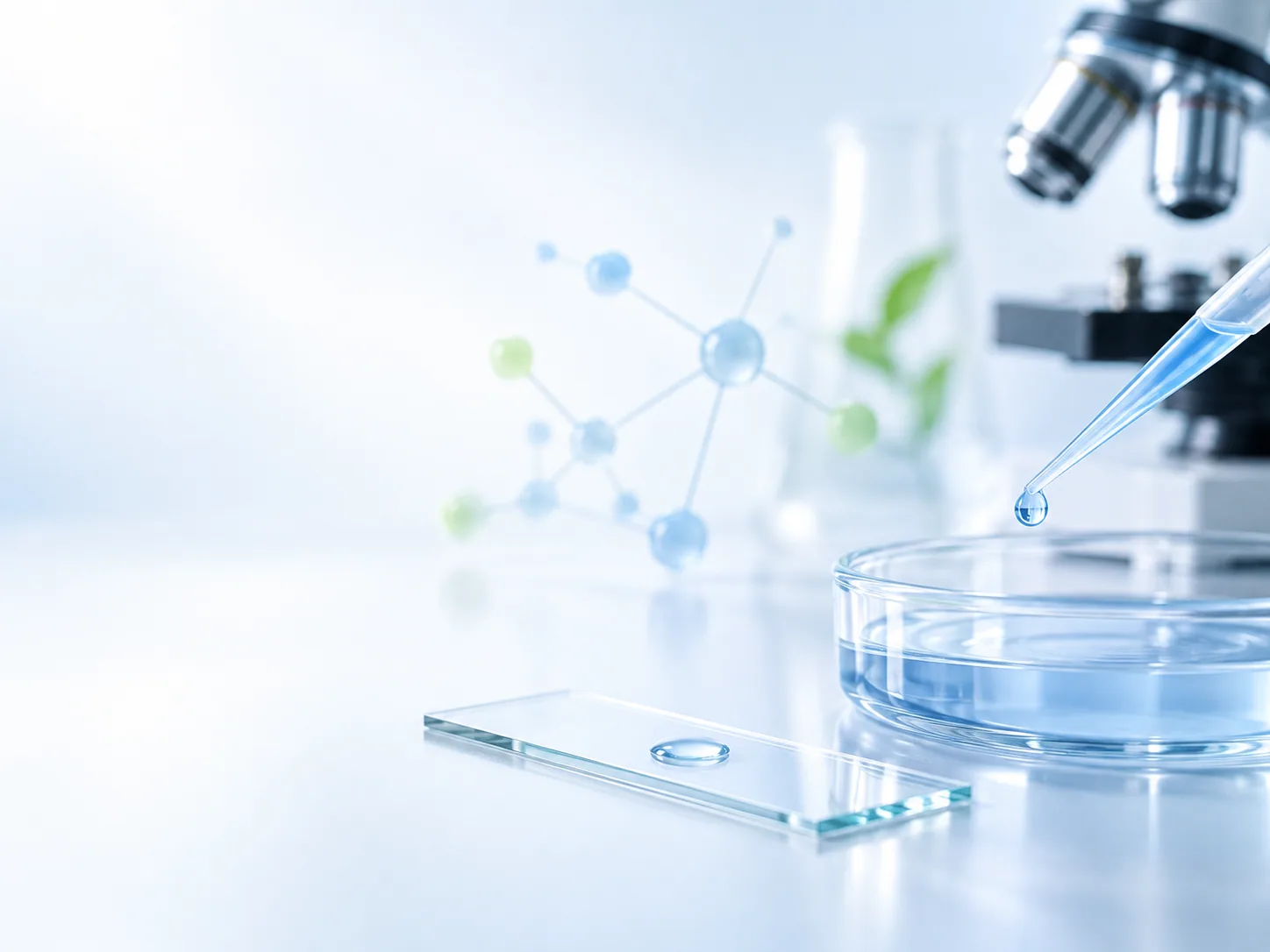 生命科学实验器材与分子结构视觉